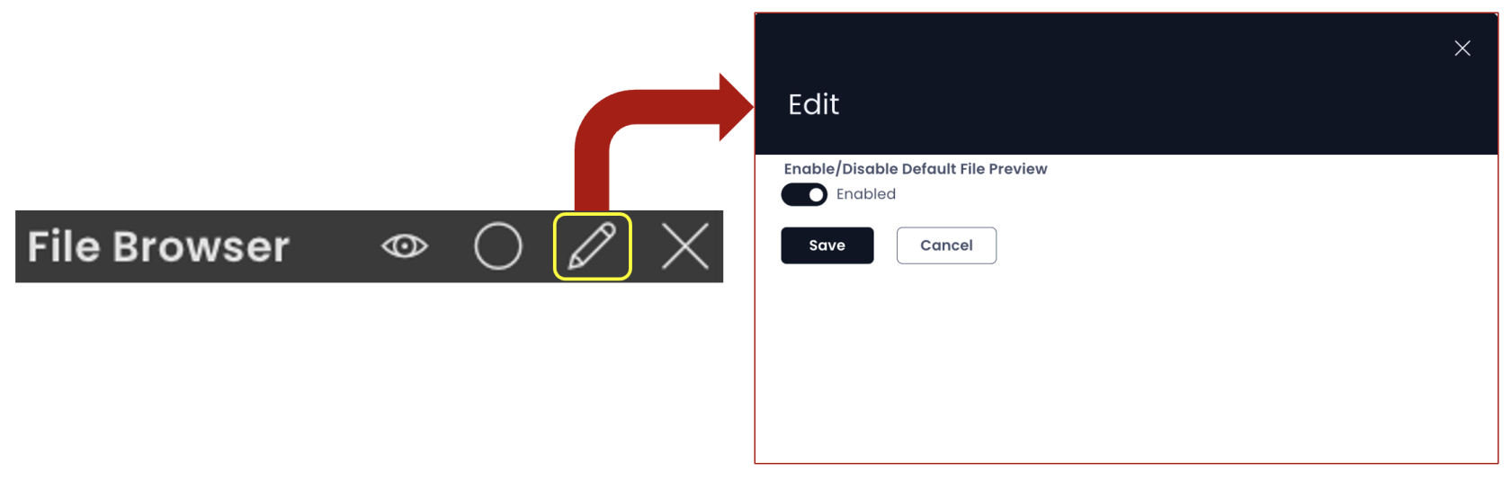 Edit panel